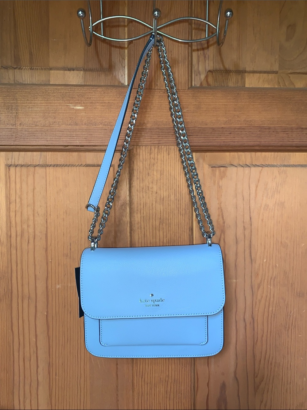 NWT Women’s Kate Spade Leather Handbag, Muted Blue.
